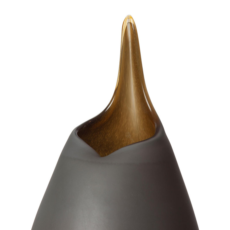 Frosted Vase w/Amber Casing, 22" H x 9.5" W x 9.5" D, Gray