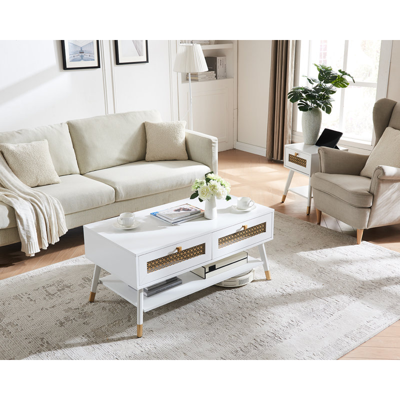 Hedva Single Coffee Table, White