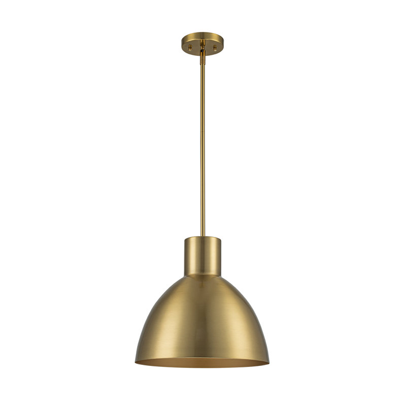 1-Light Dimmable Metal Dome Pendant