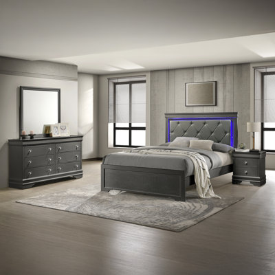 Mylhana Upholstered Standard 4 Piece Bedroom Set by House of Hampton