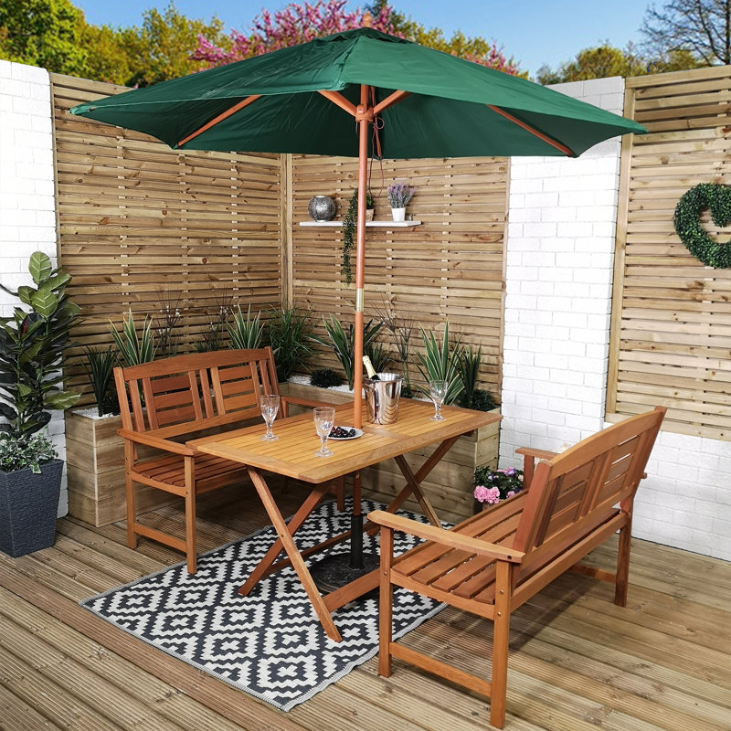 Samuel Alexander Rectangular 5 - Piece 4 - Person 135Cm L Outdoor Table Set