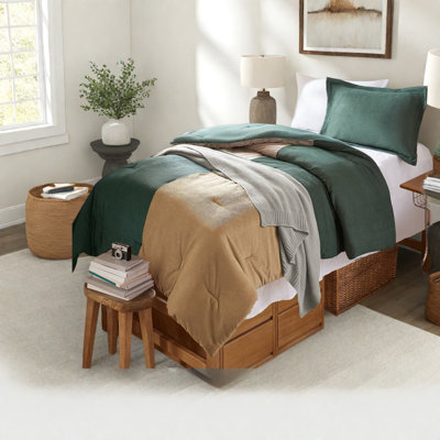 Ensembles de literie confortables et modernes, bloc de couleurs en velours côtelé de polyester simple TG