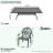 8-Person Patio 82.68" L Rectangle Dining Set with Umbrella Hole, 8 Stackable Chairs with Brown Cushions-20223002-20223003