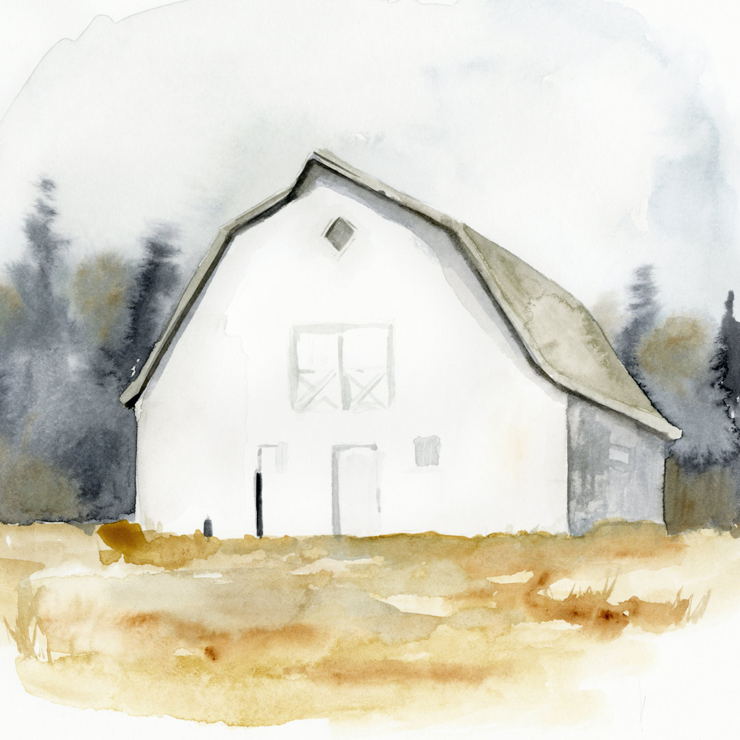 " White Barn Watercolor III " by Victoria Barnes Laurel Foundry Modern Farmhouse® 