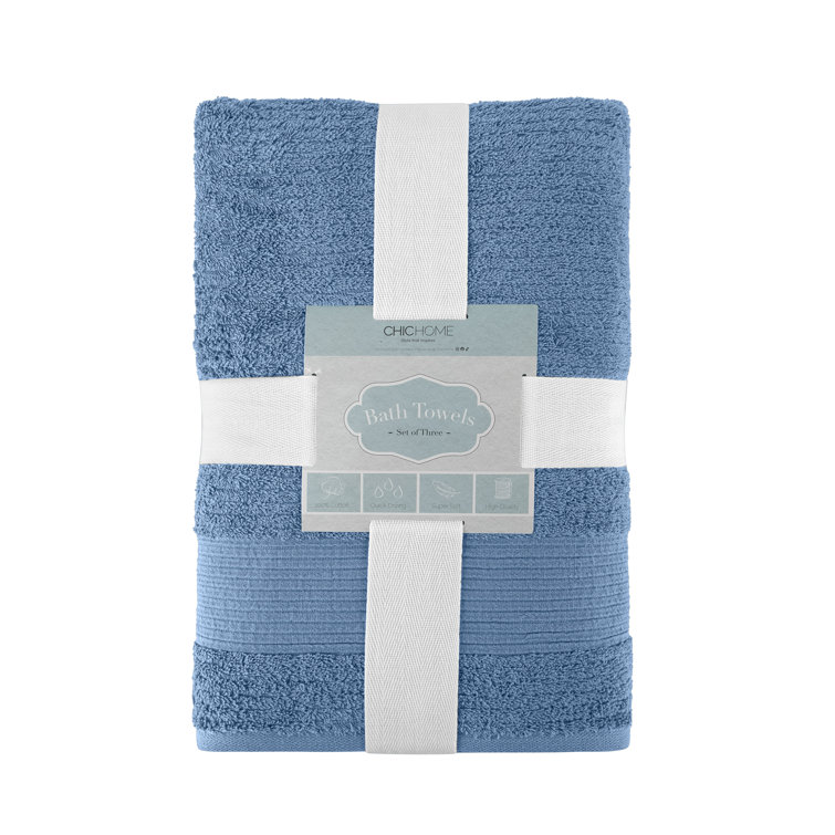 Chic Home Jacquard Turkish Cotton 6 Piece Towel Set in Blue