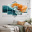 Abstrait abstrait renard doré et turquoise III - Renoncule - Art mural toile