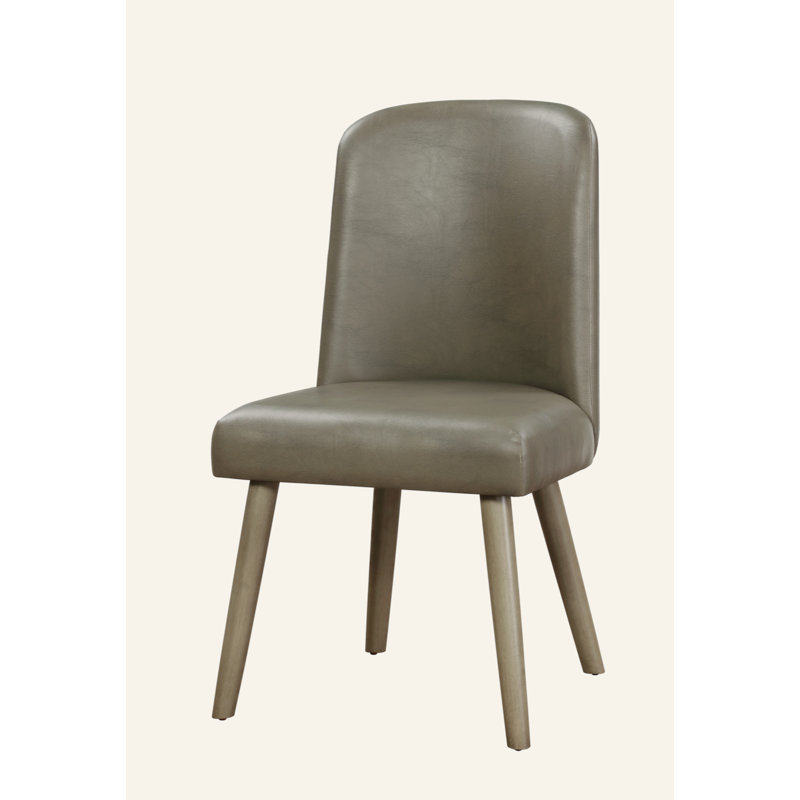Ensemble de 2 chaises d'appoint Waylon en cuir synthétique gris et finition chêne gris