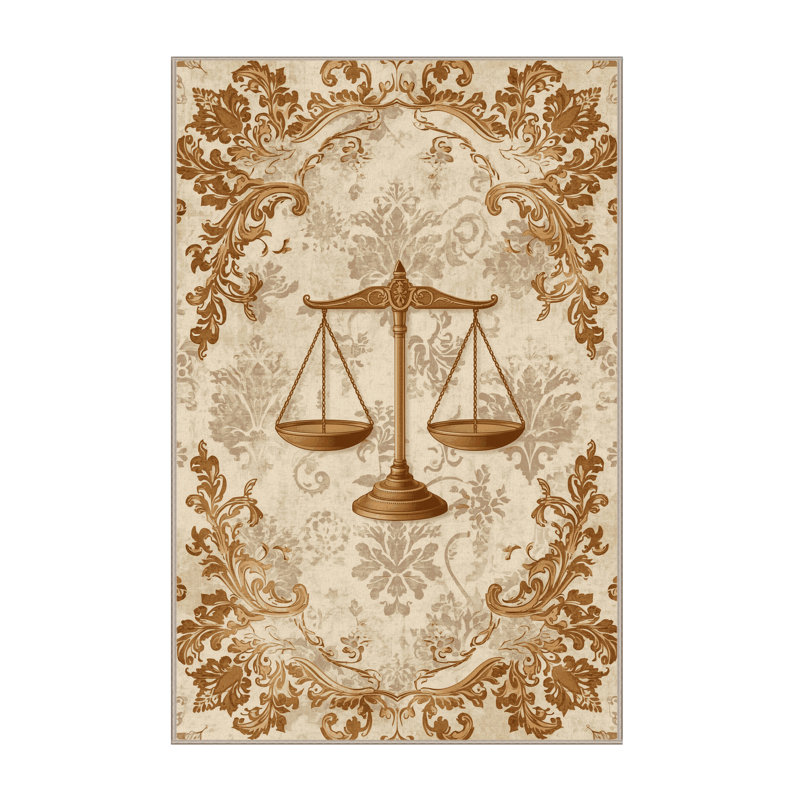 Machine Washable Palvinder Classic Damask Rug in Beige – Beige Binding, 4 x 6