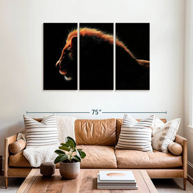 Brampt African Lion At Twilight, 36" H x 57" W