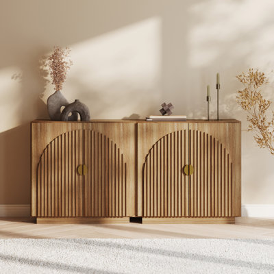 Ensemble de 2 buffets à portes arquées symétriques avec rangement, 