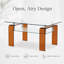 Table basse moderne à 2 niveaux en verre - Table d'appoint en acrylique transparent et chrome pour le salon-1723633652