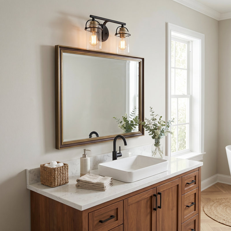 Emerson 2-Light Matte Black Vanity Light, Matte Black