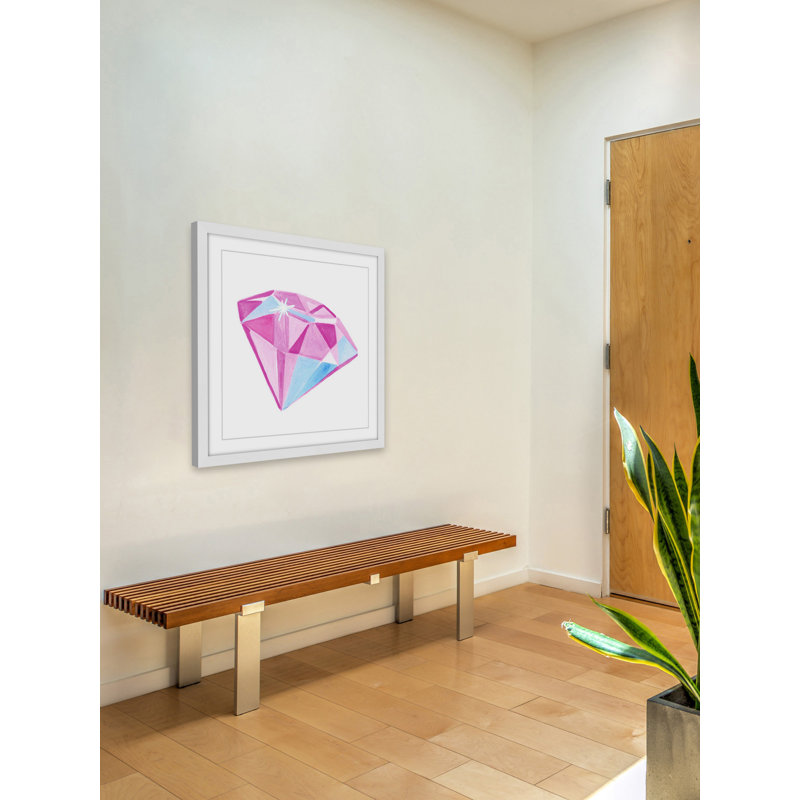 Pink and Blue Abstract Diamond Canvas Print