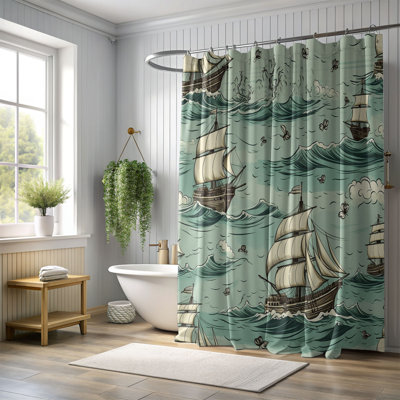 Rideau de douche standard 1 pièce Marine Dream