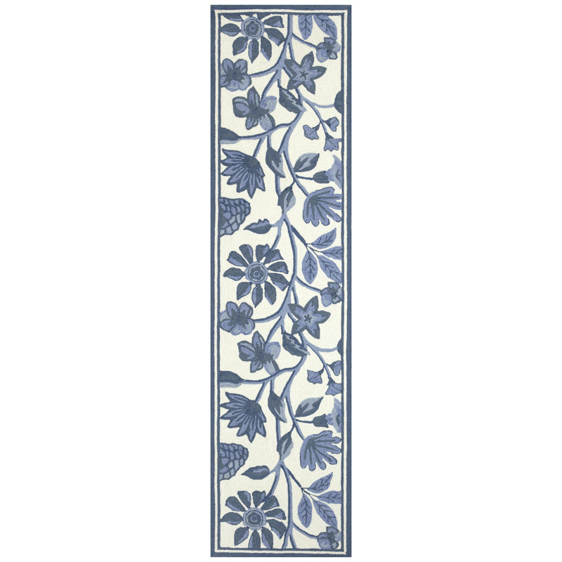 Performance Hand Tufted Floral Indoor / Outdoor Rug, Runner 2' x 5'