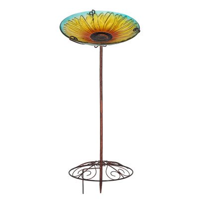 Kashara Glass Single Tier Birdbath