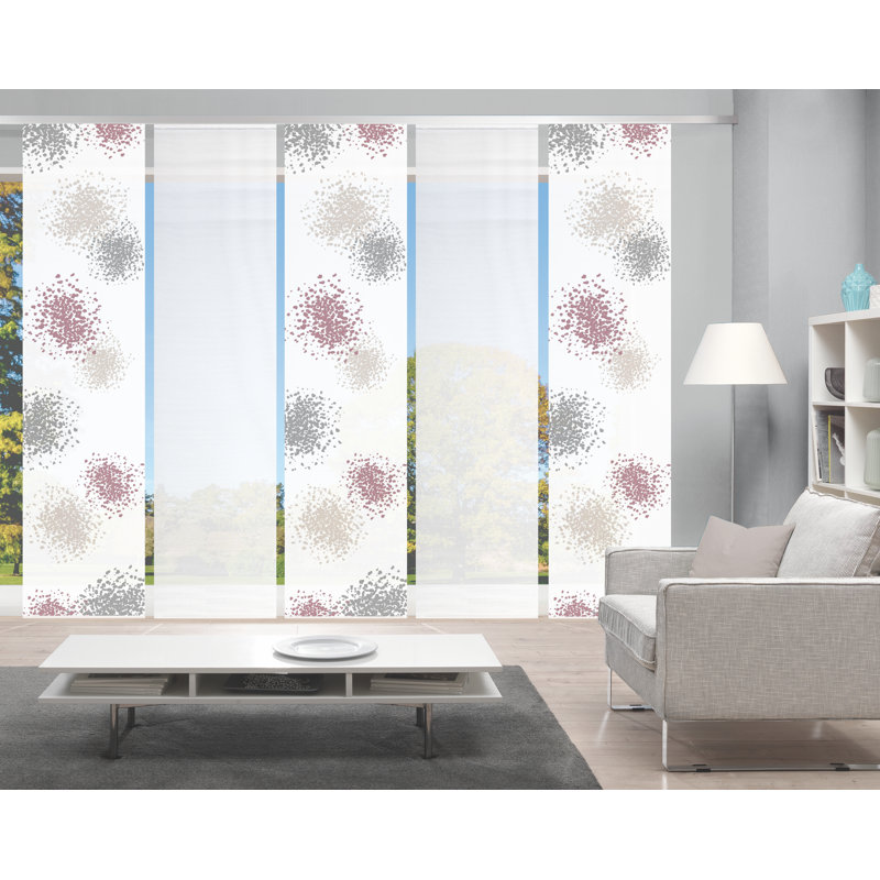 Paxson Semi Sheer Curtain Panel Pair, Purple/Grey/Beige