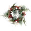 Mini couronne de Noël givrée en forme de pin givré avec baies et étoiles de 10 pouces