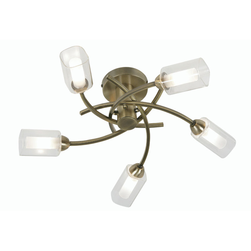 Warnant Glass Full Track Lighting Kit, Antique Brass