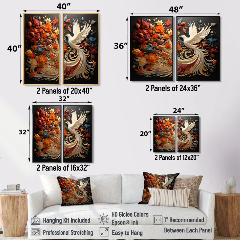 Kingsbridge - Ensemble de 2 impressions sur toile traditionnelles mauves, Noir, H 36 po x l 48 po
