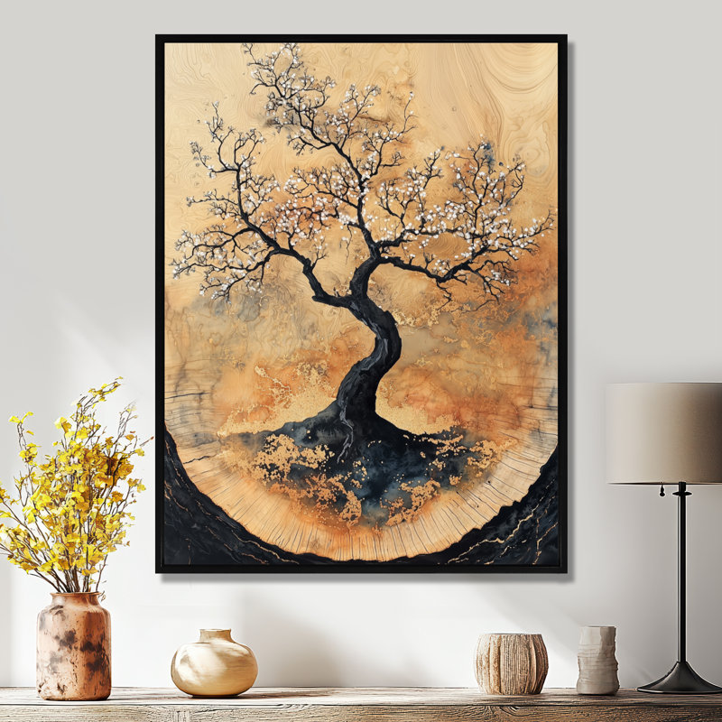 Hernandes - Floral Wall Decor, Noir, noir, noir, noir, Reproduction encadrée sans passe-partout, H 20 po x l 12 po
