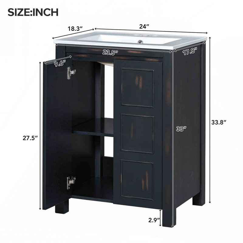 Meuble-lavabo 36 po avec lavabo en céramique