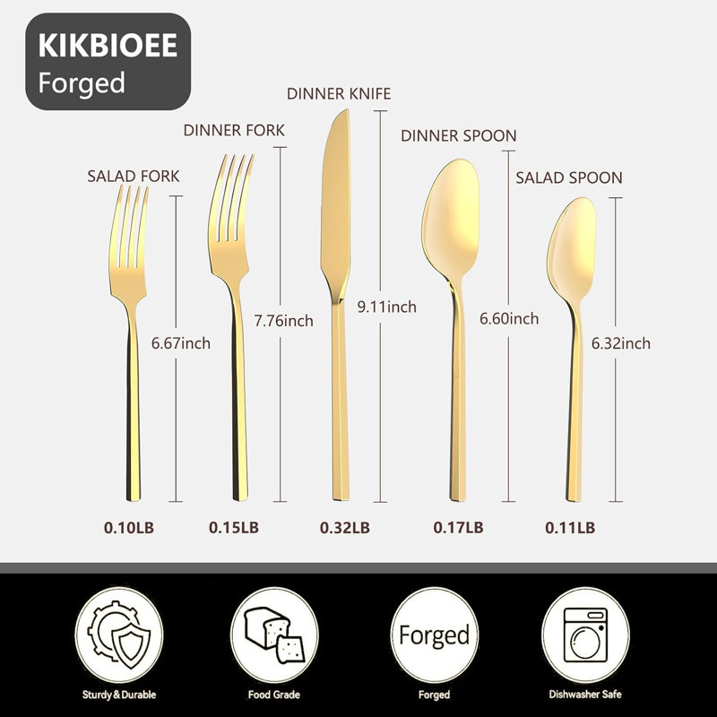 20-Piece Stainless Steel Flatware Set - Hexagon Mirror Finish Handles, Service For 4