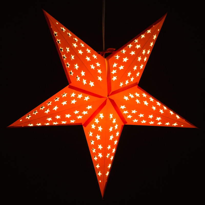 Éclairage pour étoile de papier uni, Orange