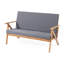 Ensemble de sièges d'extérieur 4 pièces avec bois et tissu imperméable - Comprend, 2 fauteuils club, une table basse, un tissu de conversation pour l'extérieur