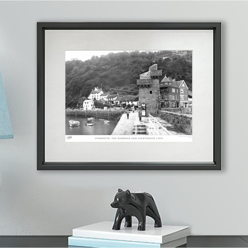Lynmouth, The Harbour And Lighthouse C1955 by Francis Frith - Single Picture Frame Print, 45cm H x 60cm W x 2.3cm D