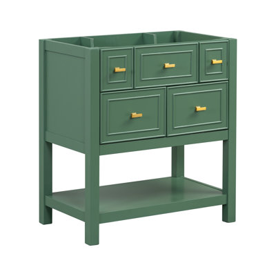 Armoire 5 salles de bain, structure en bois massif pour meuble-lavabo moderne 5 tiroirs, armoire