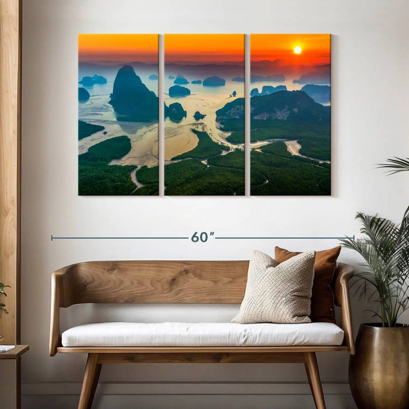 Lever du soleil sur la baie de Rhang Phang Nga, H 32 po x l 50 po