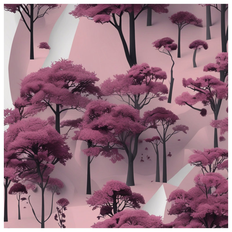 Pink Forest Landscape Blankets, 60in W x 80in H