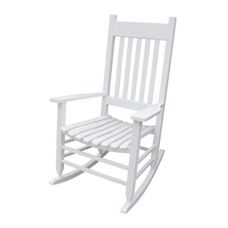 Chaise berçante en bois avec assise confortable et fabrication durable, parfaite pour se détendre à l'extérieur