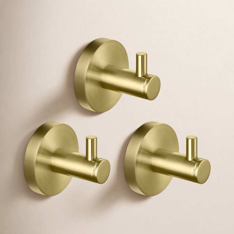 Wall Mounted Robe Hook, Brushed Gold