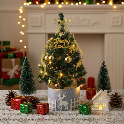 1.9' H Lighted Artificial Christmas Tree