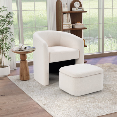 Fauteuil d'appoint moderne rembourré avec repose-pieds de 28 po Braedin