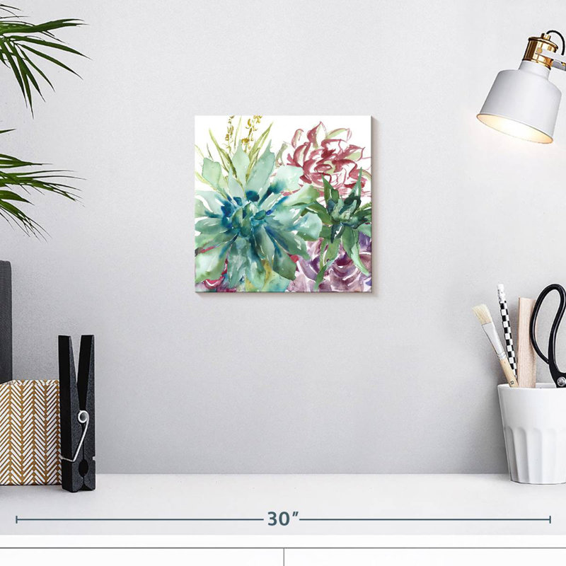Aquarelle Harnek Succulent Garden II, H 10 po x l 10 po