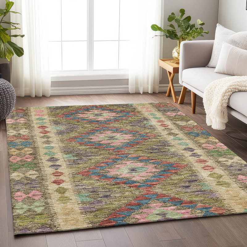 Tapis intérieur / extérieur lavable Evynne , 10 pi x 14 pi