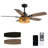 46" Boho Caged Standard Ceiling Fan With Lights and Remote Smart App Control, 6 Wind Speed Quiet DC Motor