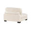Chaise rembourrée en velours côtelé beige avec structure en contreplaqué pour espace de vie sur la base