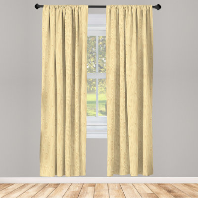 Wooden Texture Semi-Sheer Rod Pocket Sliding Panel