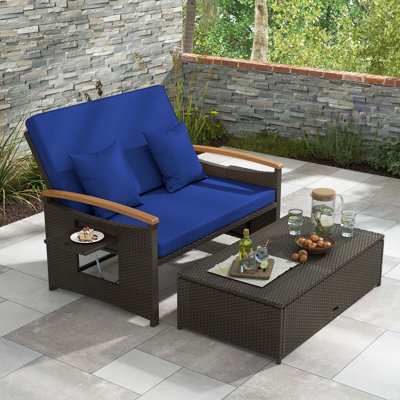 Talleysville 66'' Wide Reversible Patio Daybed with Cushions