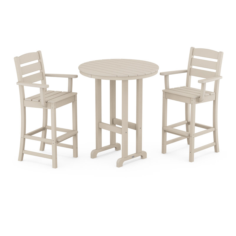 Lakeside 3-Piece Round Bar Arm Chair Set, Sand