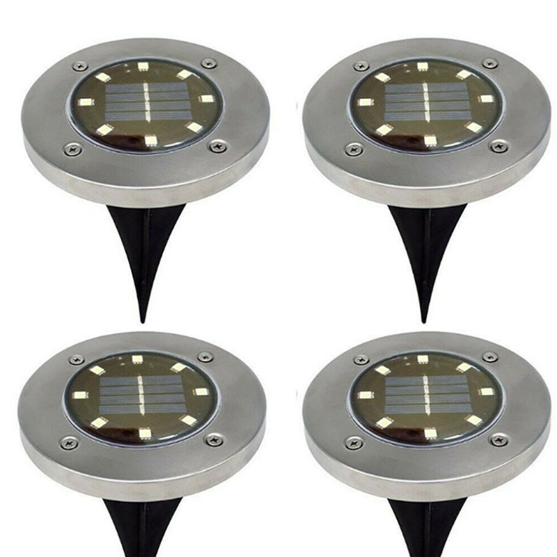 Low Voltage Solar Powered Integrated LED Metal Well Light Pack, Cold White