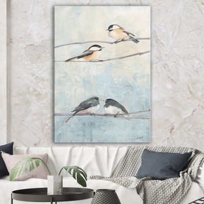 Peinture sur toile d'un oiseau suspendu à un animal