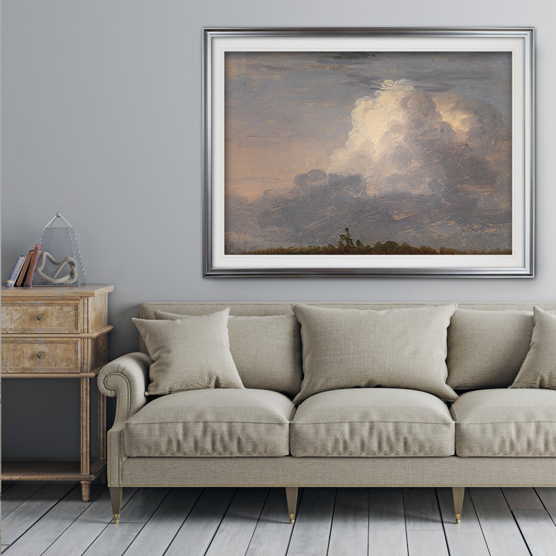 « clouds », impression, Cadre argenté, H 20 po x l 24 po x P 1,5 po