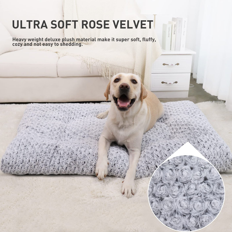 Matelas anti-dérapant pour animal de compagnie, 35 po x 23 po, gris, Gris