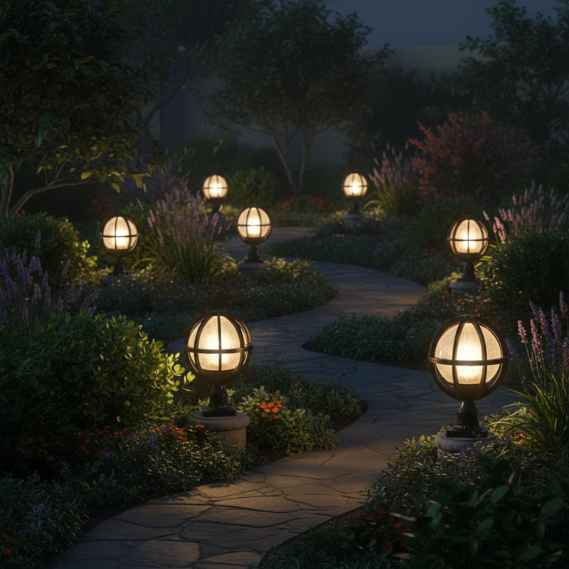 Marlowe 1-Light Outdoor Globe Pier Mount