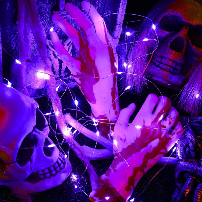 Lumières mauves d'Halloween